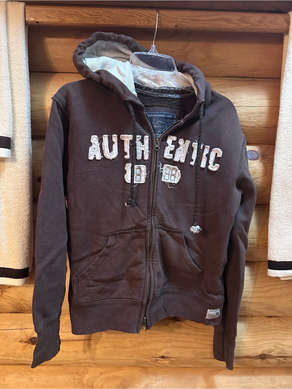 Cocoa Platinum Authentic 1898 Brown Zip-Up Hooded Jacket